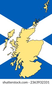 Map of Scotland with Flag Background