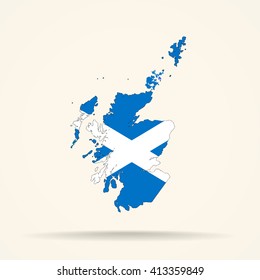 Map Scotland Scotland Flag Colors Stock Vector (Royalty Free) 413359849 ...