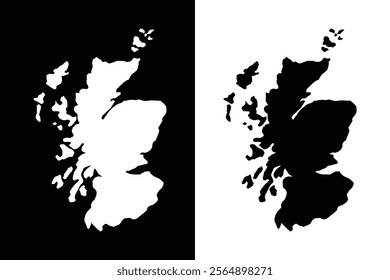 Map of Scotland, Flag of Scotland national country symbol illustration Vector, Rectangle Scotland flag illustration, Flat vector illustration
