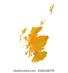 Map of Scotland - Gold Polygonal Design For Your. Vector illustration eps 10.