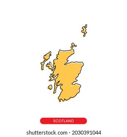 Map of Scotland vector design template. Simple style with editable stroke.