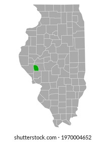Map of Scott in Illinois on white