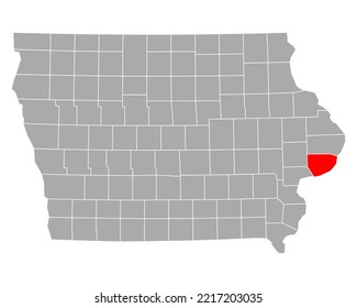 Map of Scott in Iowa on white