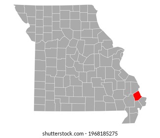 Map of Scott in Missouri on white