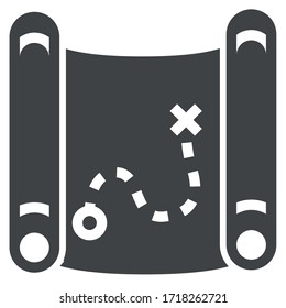 icono negro de desplazamiento de mapa en fondo blanco
