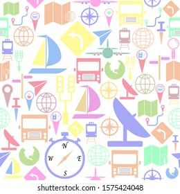 map seamless pattern background icon.