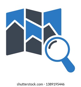 map search glyph double color icon