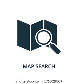 Map Search icon. Simple element from navigation collection. Filled Map Search icon for templates, infographics and more.