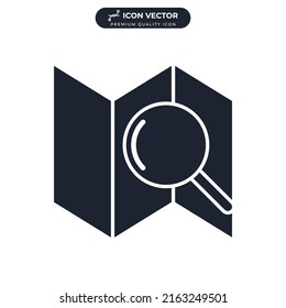 plantilla de símbolo de icono de búsqueda de mapa para el logotipo de colección de diseño gráfico y web ilustración vectorial