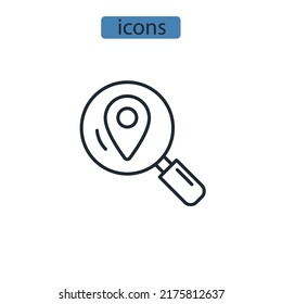 map search icons  symbol vector elements for infographic web