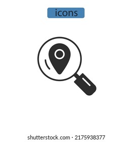 map search icons  symbol vector elements for infographic web