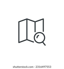Map search location locate find position icon, vector illustration