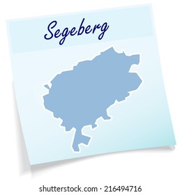 Map of Segeberg as sticky note in blue