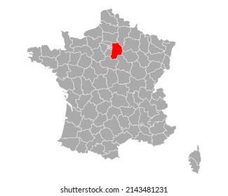 Map of Seine-et-Marne in France on white