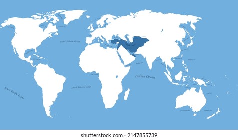 Map Seljuk Empire Largest Borders All Stock Vector (Royalty Free ...