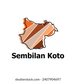 Map of Sembilan Koto City modern outline, High detailed vector illustration Design Template, suitable for your company
