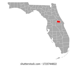 Map of Seminole in Florida on white