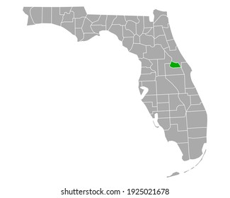 Map of Seminole in Florida on white