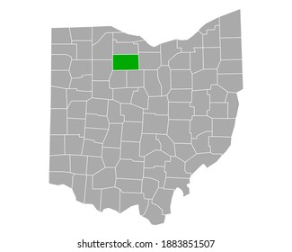 Map of Seneca in Ohio on white