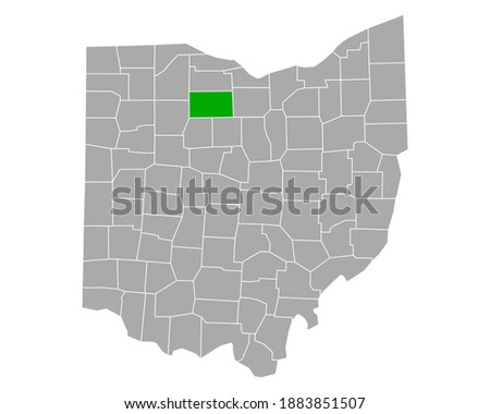 Map of Seneca in Ohio on white