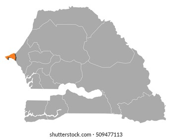 Map - Senegal, Dakar