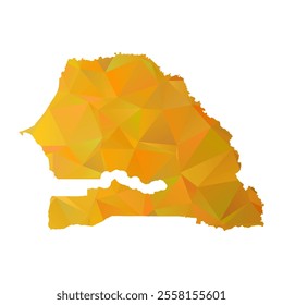 Map of Senegal - Gold Polygonal Design For Your. Vector illustration eps 10.