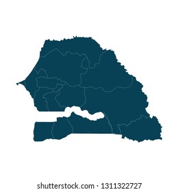 Map of Senegal - High detailed on white background. Abstract design vector illustration eps 10.