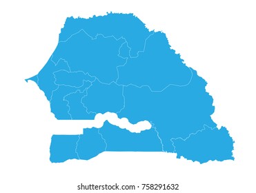 Map of senegal. High detailed vector map - senegal.