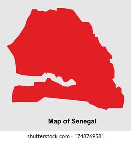 Mapa de ilustraciones vectoriales aisladas del Senegal