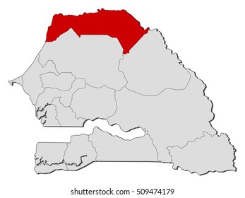 Map - Senegal, Saint-Louis