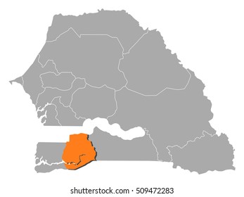 Map - Senegal, Sedhiou