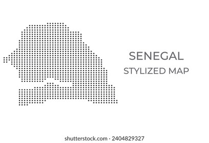 Map of Senegal in a stylized minimalist style. Simple illustration of the country map.
