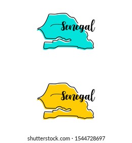 Map of Senegal Vector Design Template.