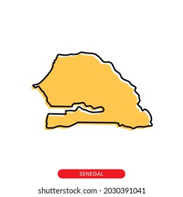 Map of Senegal vector design template. Simple style with editable stroke.