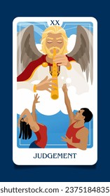 The map of the senior arcana is judgment. Occult esoteric spiritual Tarot. Numerology and fortune telling. Modern vector illustrations