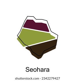 map of Seohara City modern outline, High detailed illustration vector Design Template