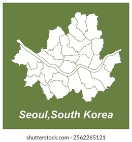 map of seoul south korea vector illustration symbol design