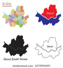 map of seoul south korea vector illustration symbol design