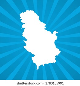 Map of Serbia blue comic pop art vector.