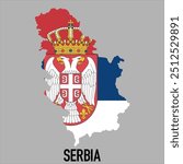 map of Serbia with flag, vector illustration