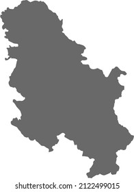 Map of Serbia. High res (300dpi). Highly detailed border representation. Web mercator projection. Scalable vector graphic. For web and print use. Border and fill colors can be changed in eps format.