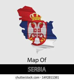 Map of Serbia, isolated on gray background. Vector illustration