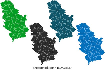 map of serbia. original map.variety of colors on white background. Vector illustration eps 10.