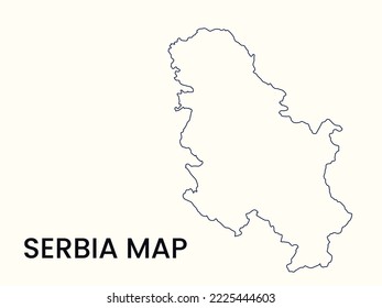 Map of Serbia, Outline Map Serbia vector Illustration, Map of Serbia with an outline. Serbia map.