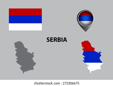 Map of Serbia and symbol