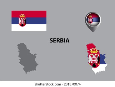 Map of Serbia and symbol