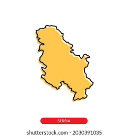 Map of Serbia vector design template. Simple style with editable stroke.