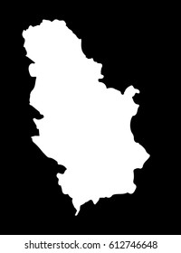 map serbia, white vector map of serbia