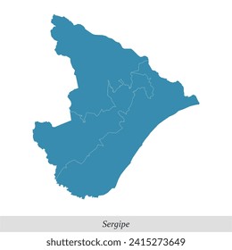 map of Sergipe is a state of Brazil with borders mesoregions
