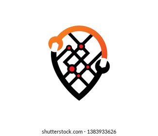 Map Service Logo Template, Icon, Symbol